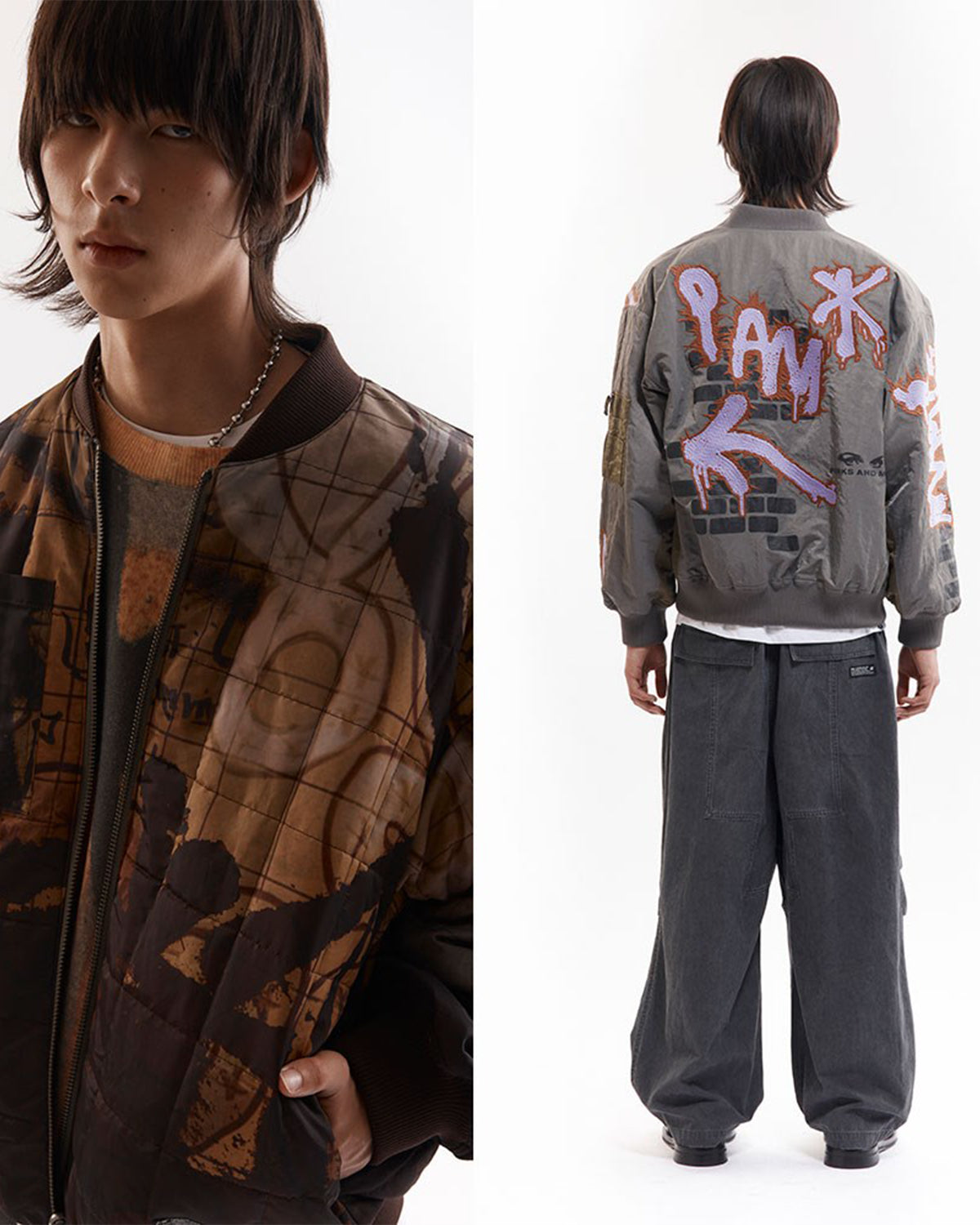 Adorned Reversible Bomber Jacket - Drabs