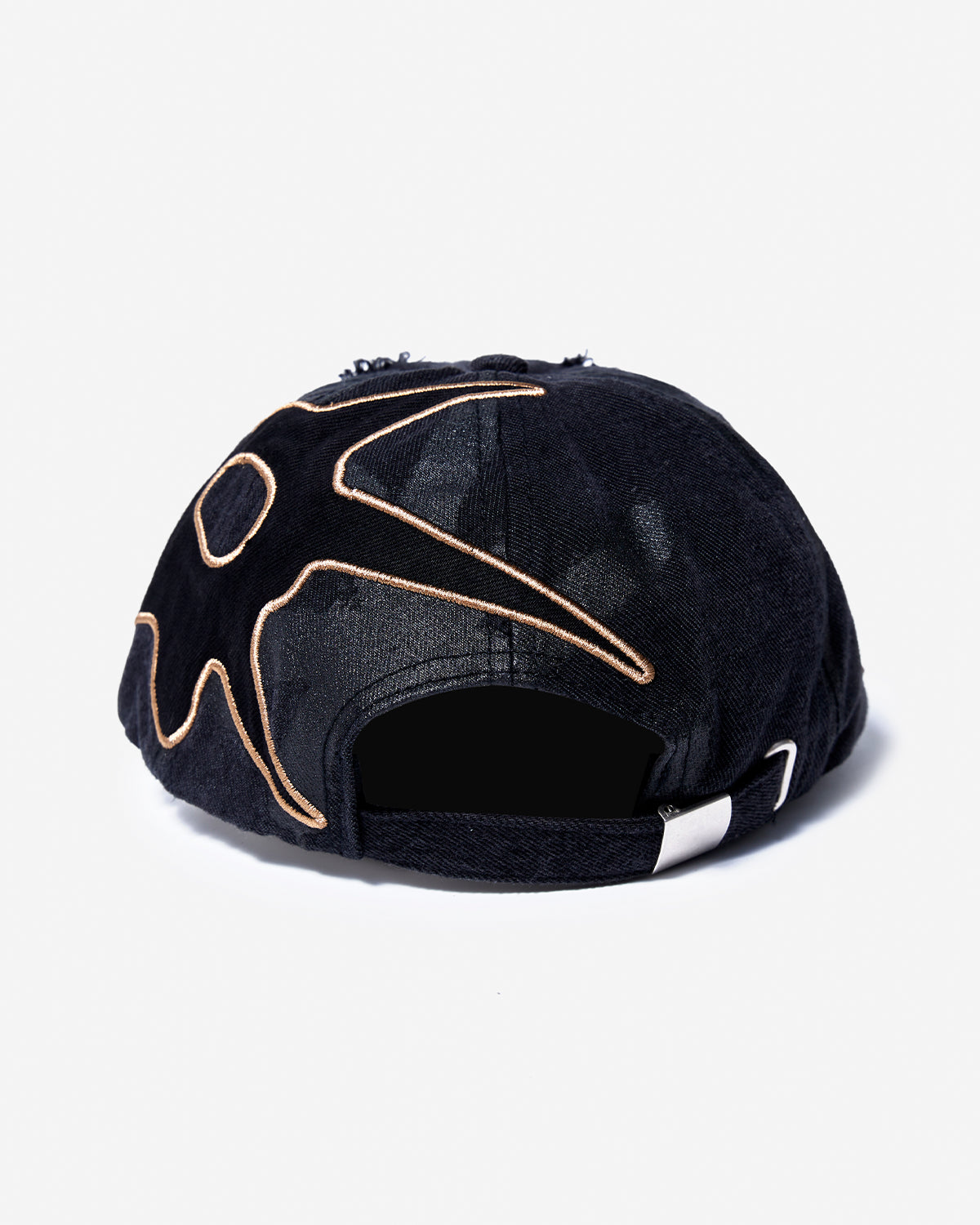 Distressed Urchin Tag Baseball Cap - Black Wash
