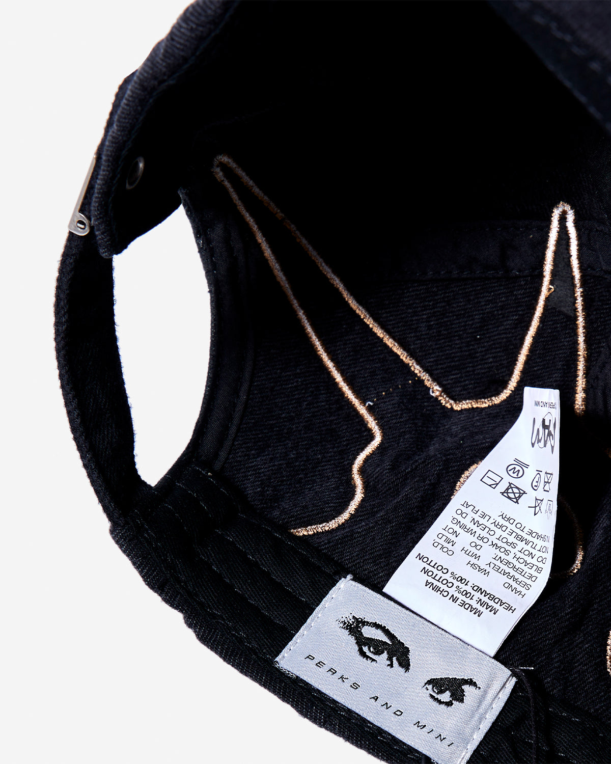Distressed Urchin Tag Baseball Cap - Black Wash