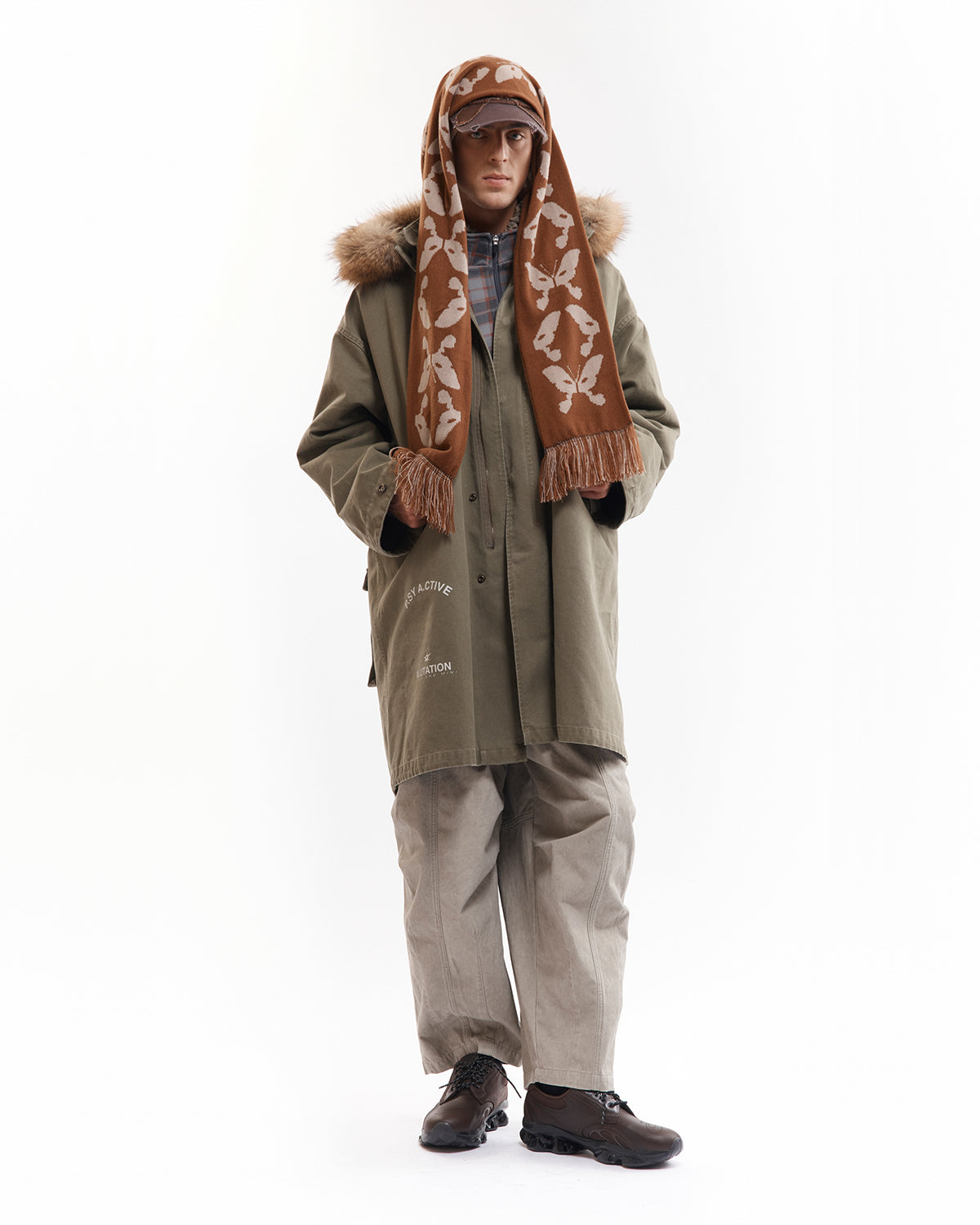 Kaleidoscope Bonnet Scarf - Brown