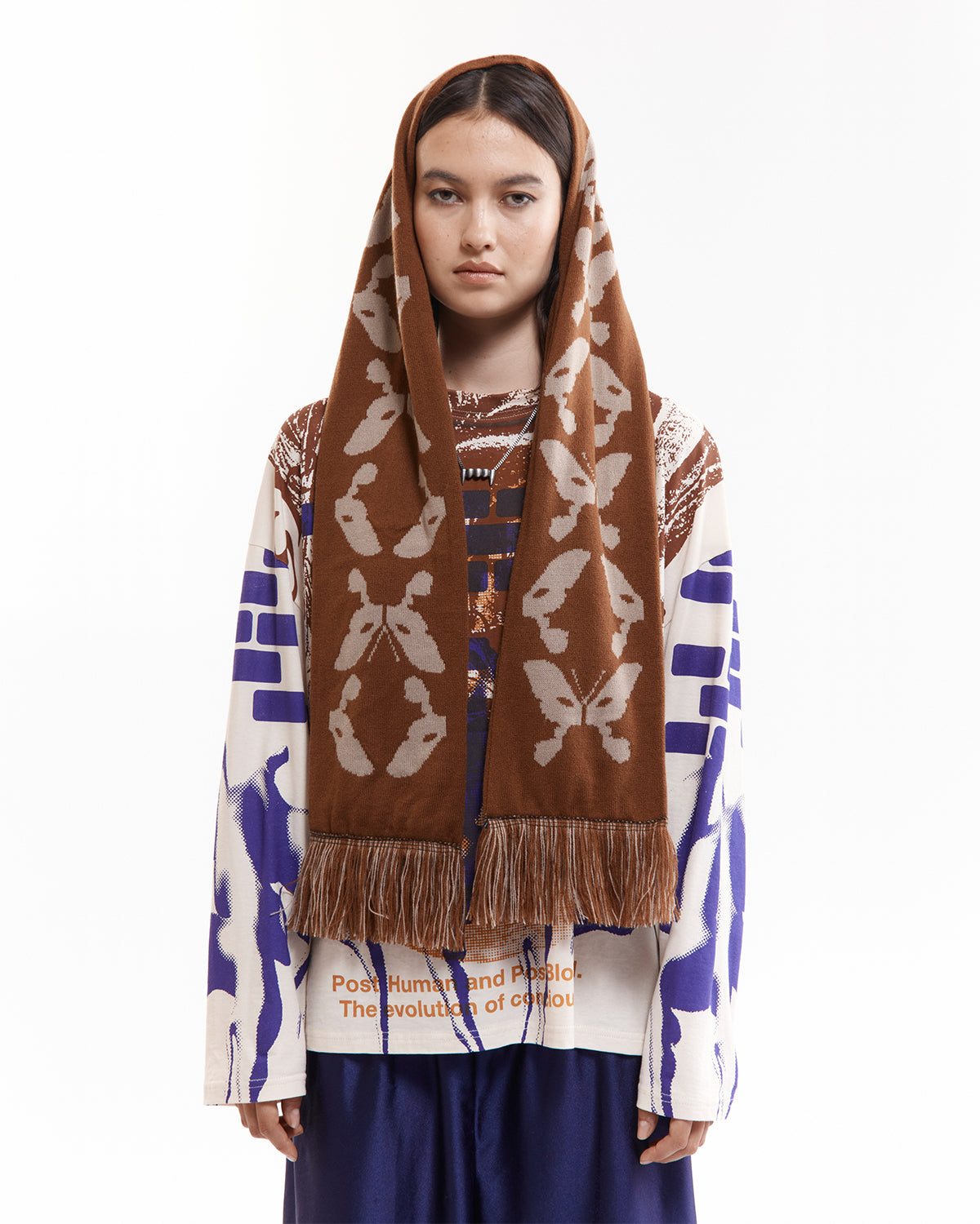 Kaleidoscope Bonnet Scarf - Brown