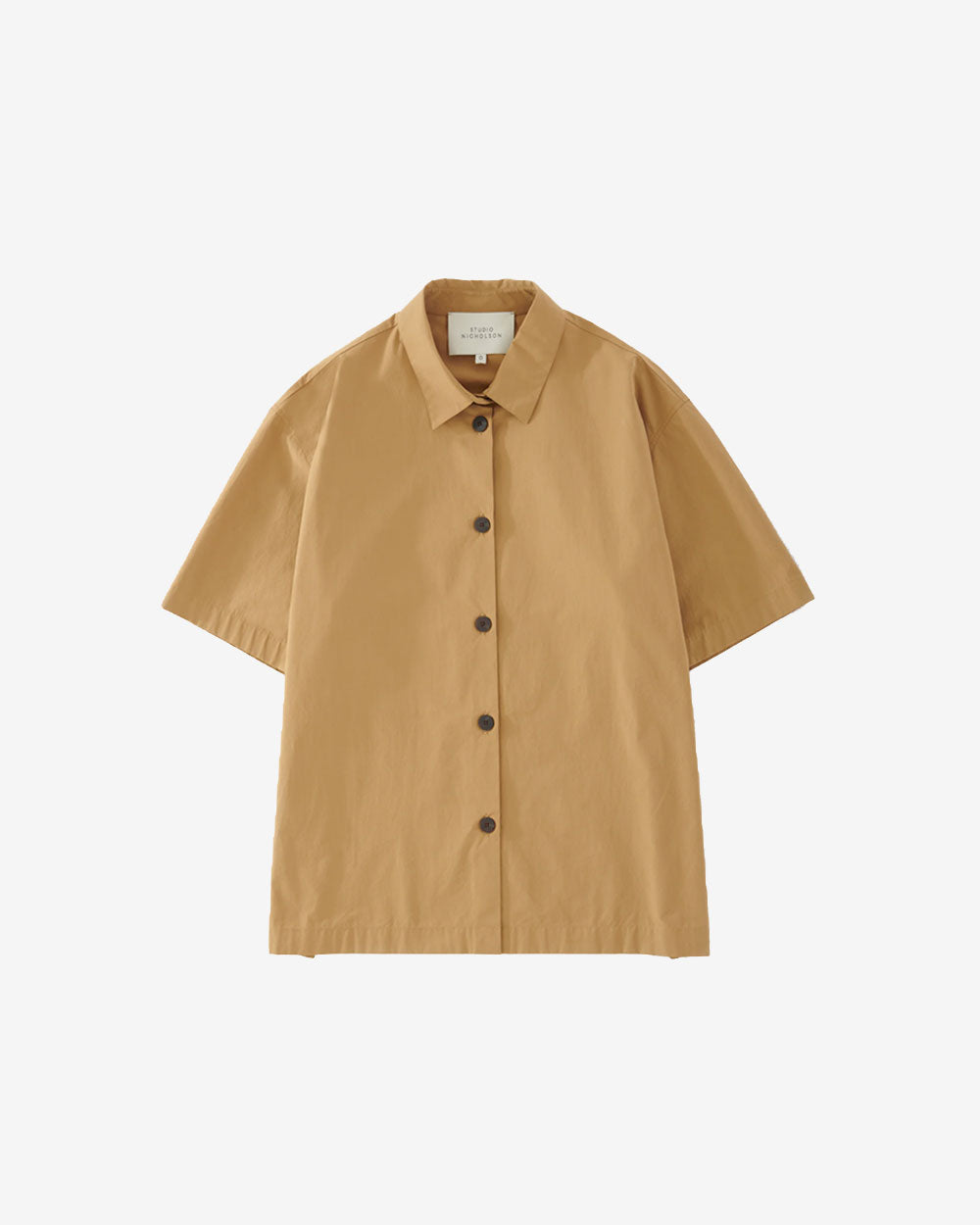 Piero - Short Sleeve Boxy Shirt -Sand