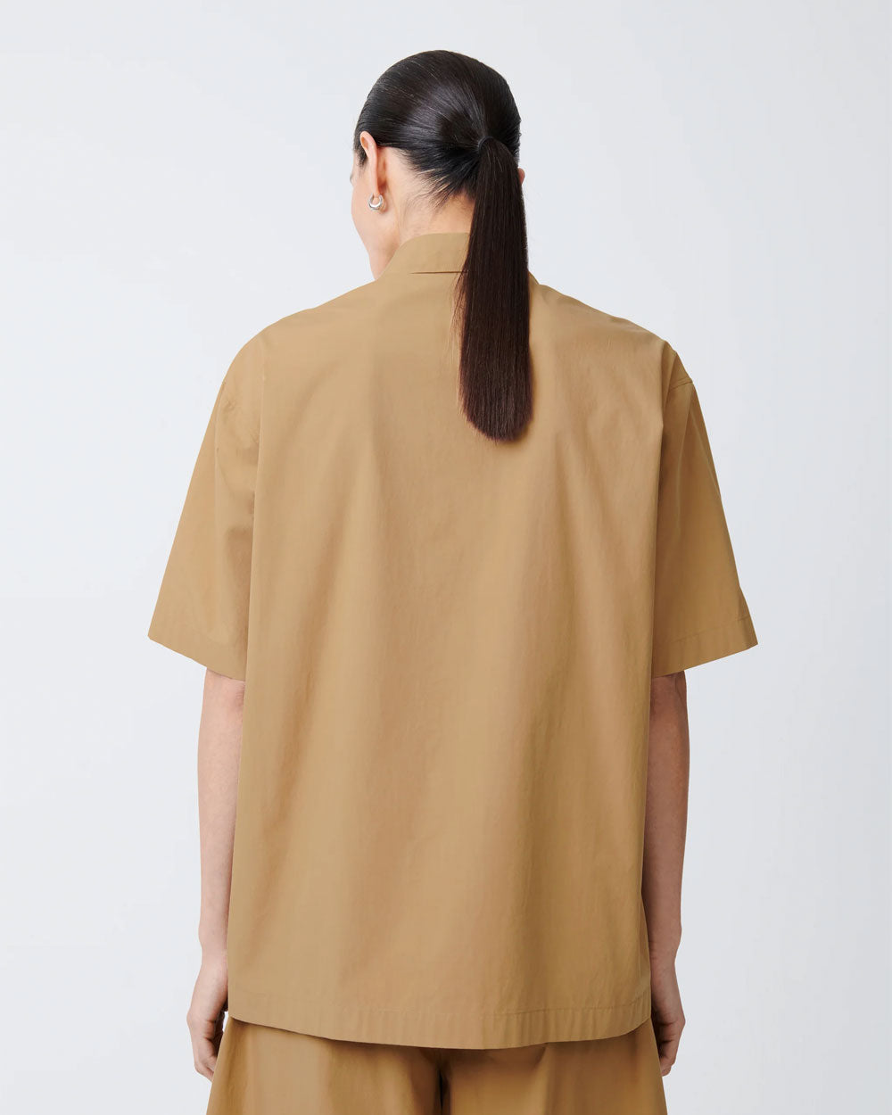 Piero - Short Sleeve Boxy Shirt -Sand