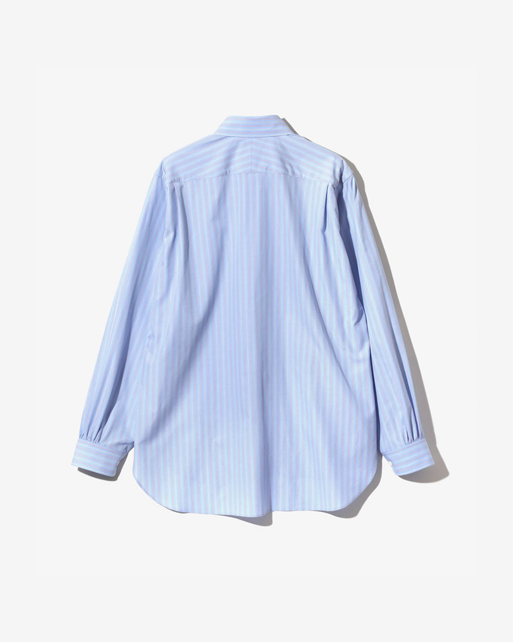 Pinhole Regular Collar EDW Shirt - Cotton Stripe Cloth - Sax