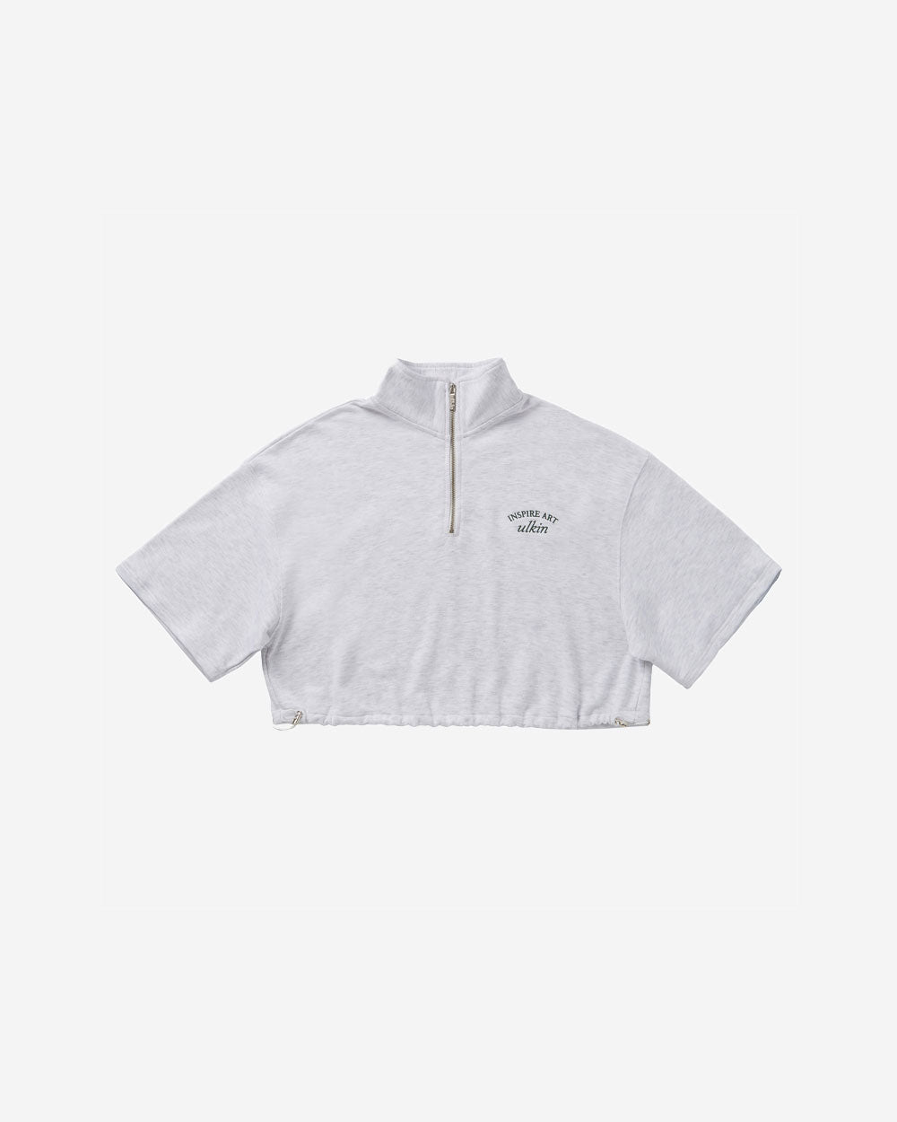 Inspire Art Logo Half Zip-Up Sweatshirt - Light grey