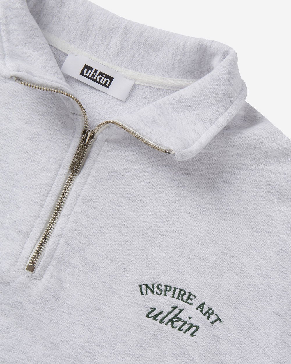 Inspire Art Logo Half Zip-Up Sweatshirt - Light grey