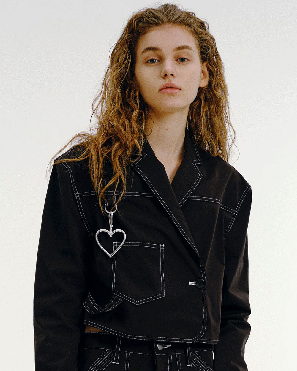 Rapped Peach Skin Jacket - Black