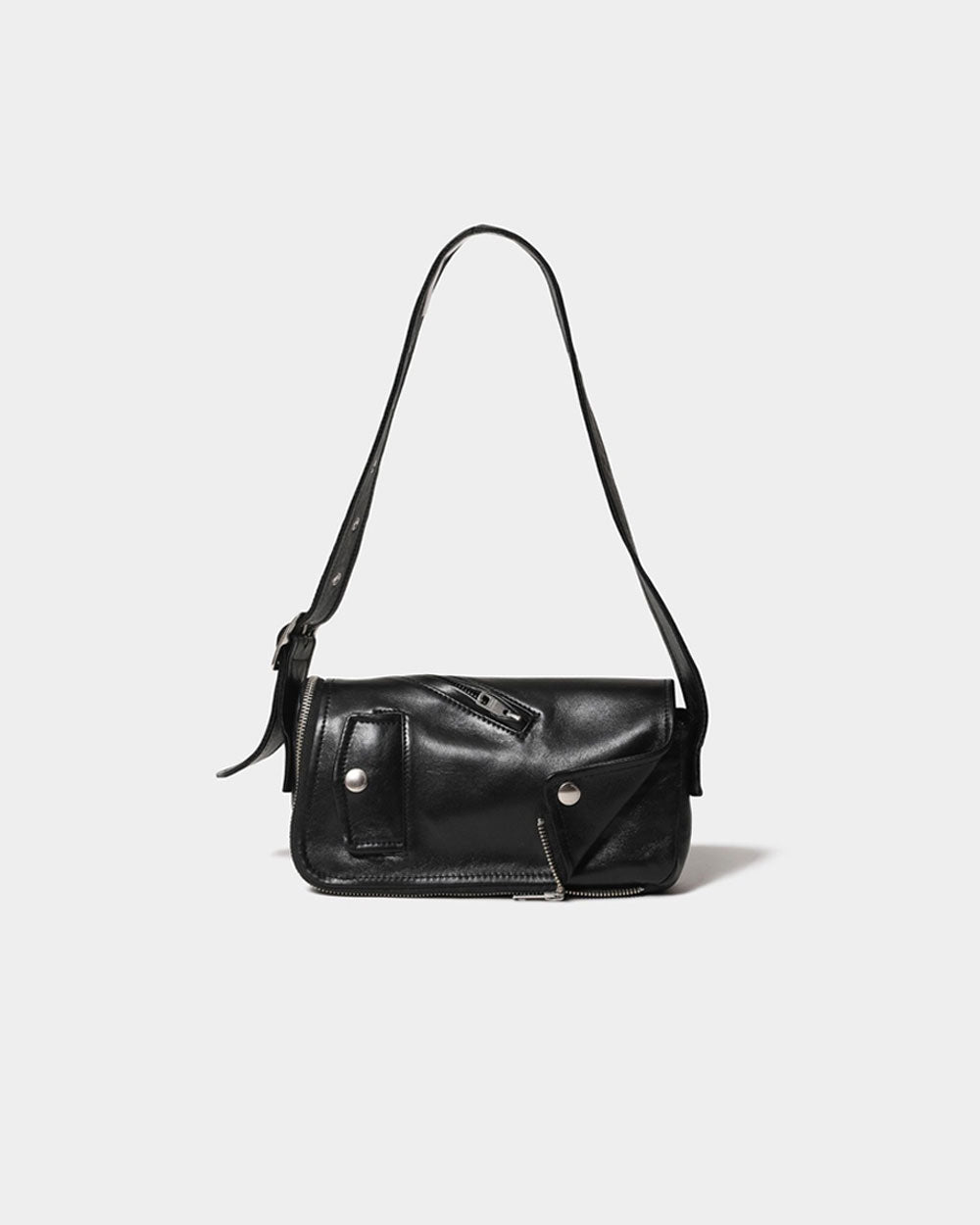 Riders Flap Shoulder Bag - Black