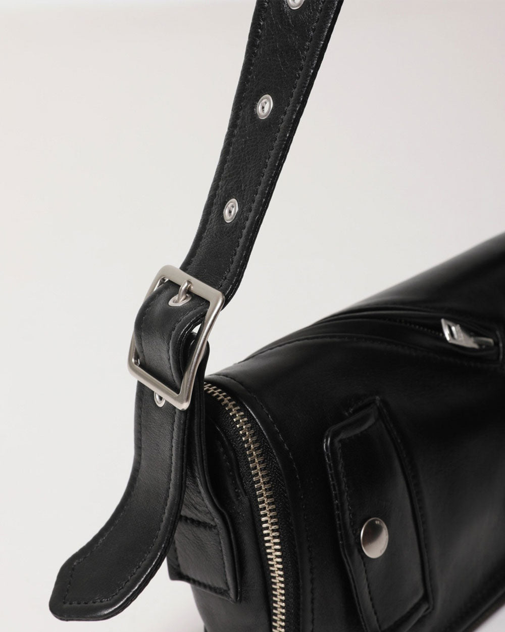 Riders Flap Shoulder Bag - Black