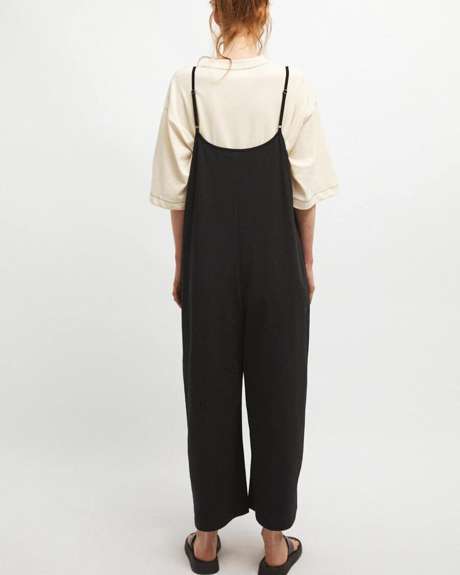 Luisa Jumpsuit - Long Wide Cotton Jumpsuit - Black