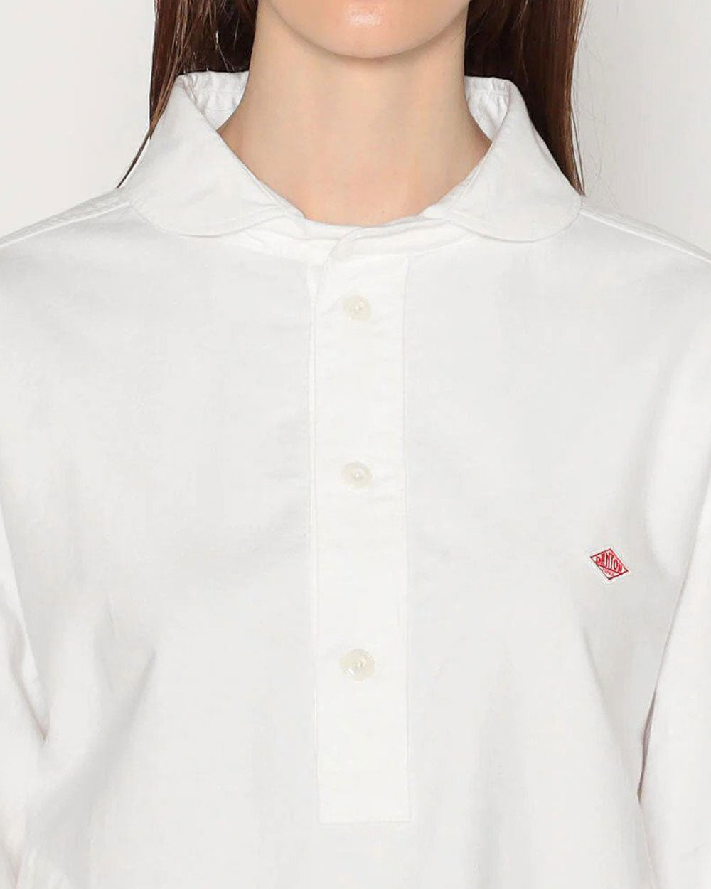 Round Collar P.O Wide Shirt L/S - White