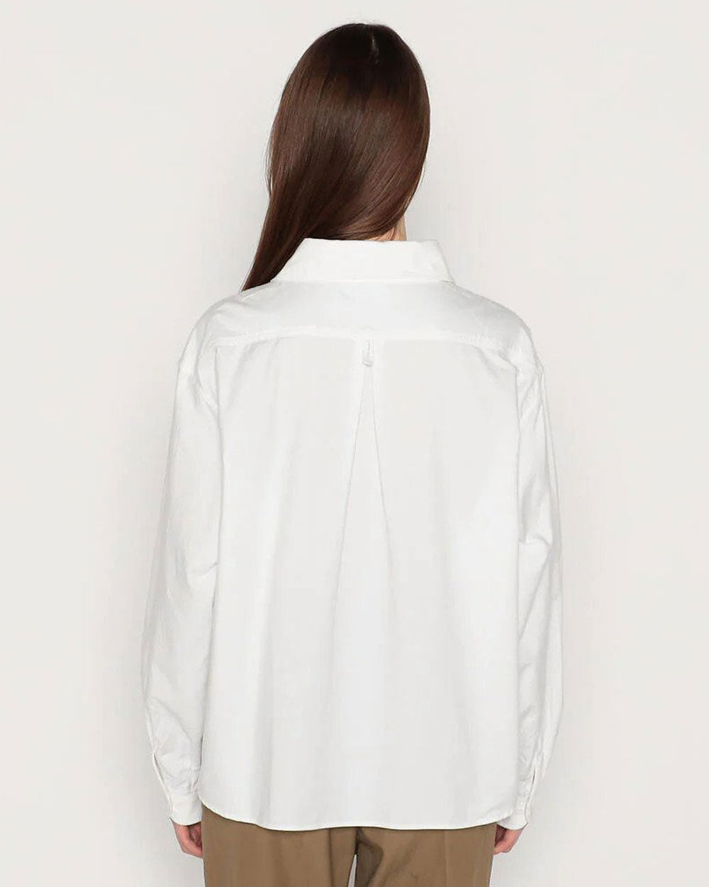 Round Collar P.O Wide Shirt L/S - White