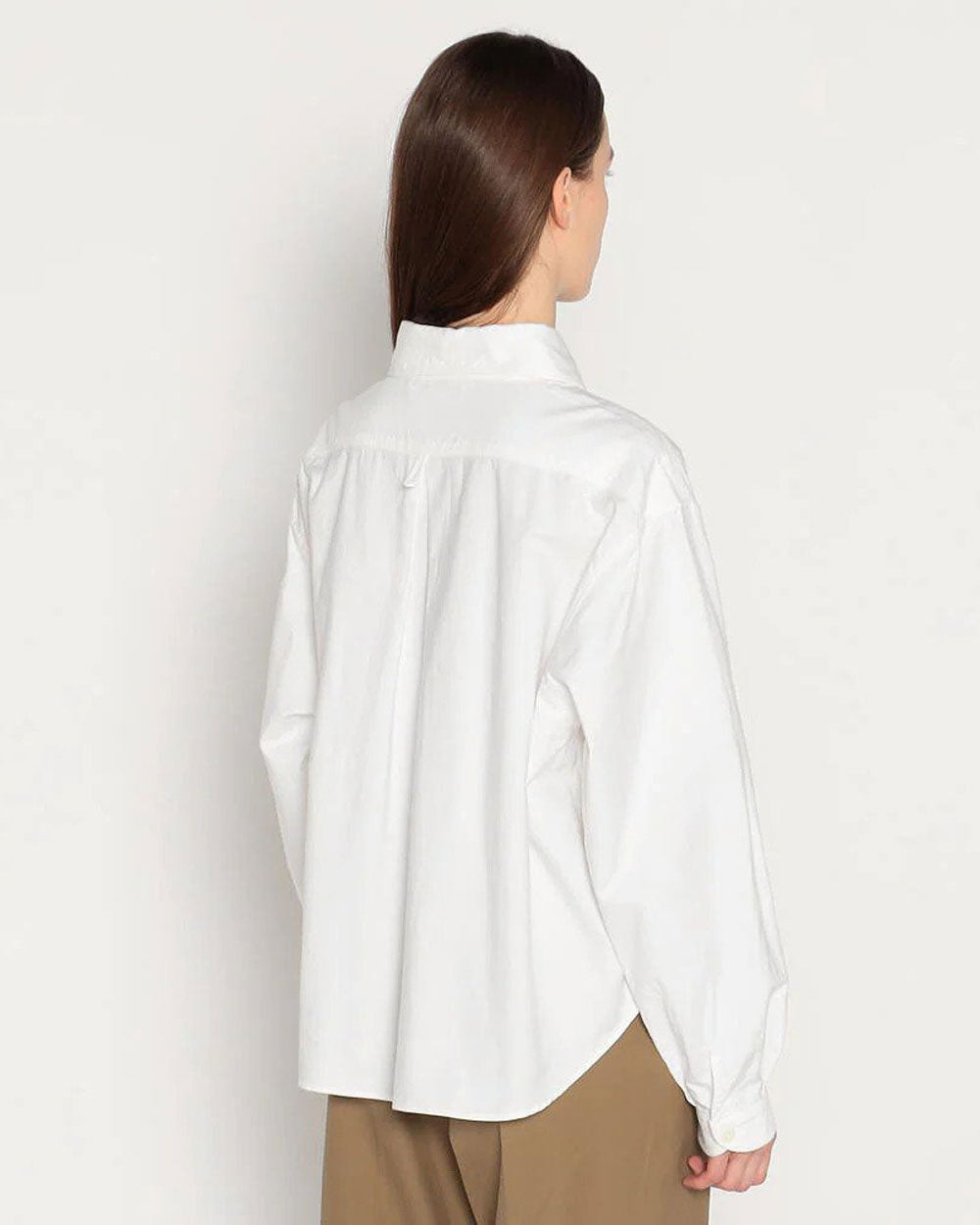 Round Collar P.O Wide Shirt L/S - White