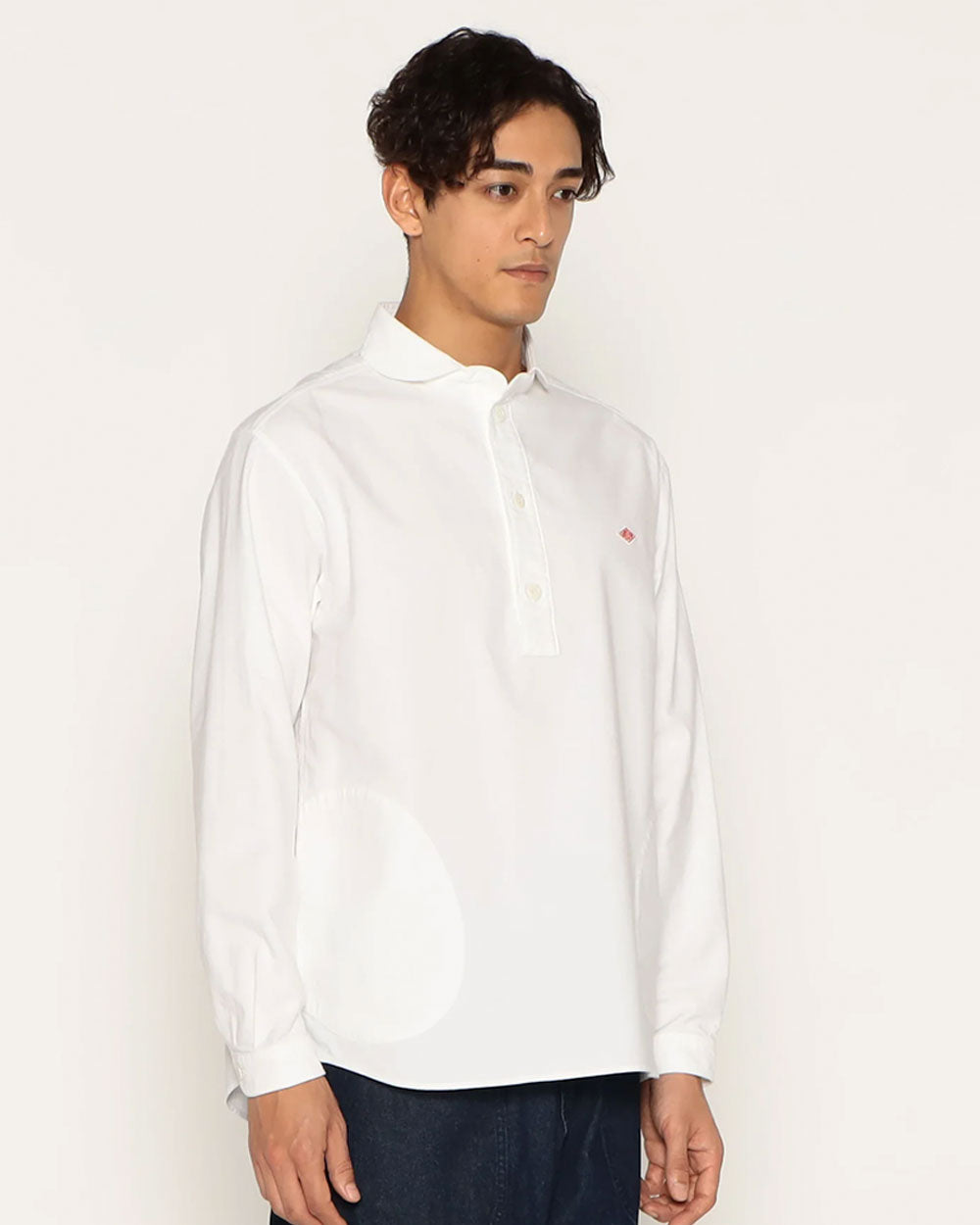 Round Collar P.O Wide Shirt L/S - White