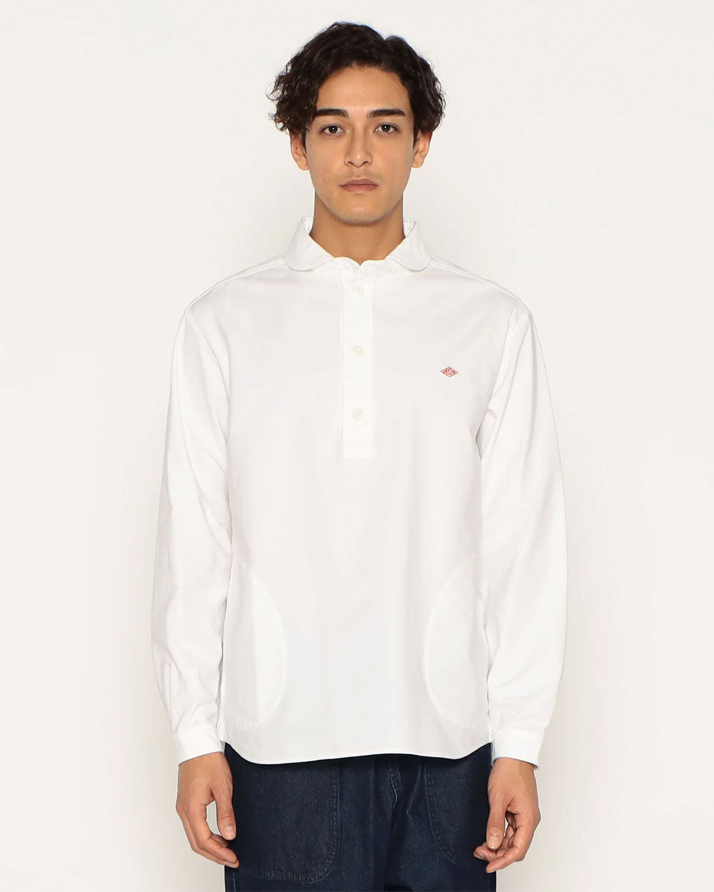 Round Collar P.O Wide Shirt L/S - White