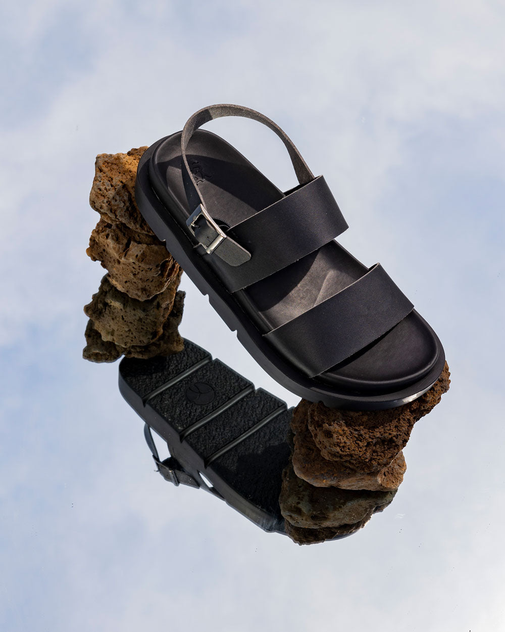 Santorini Sandals Leather - Black