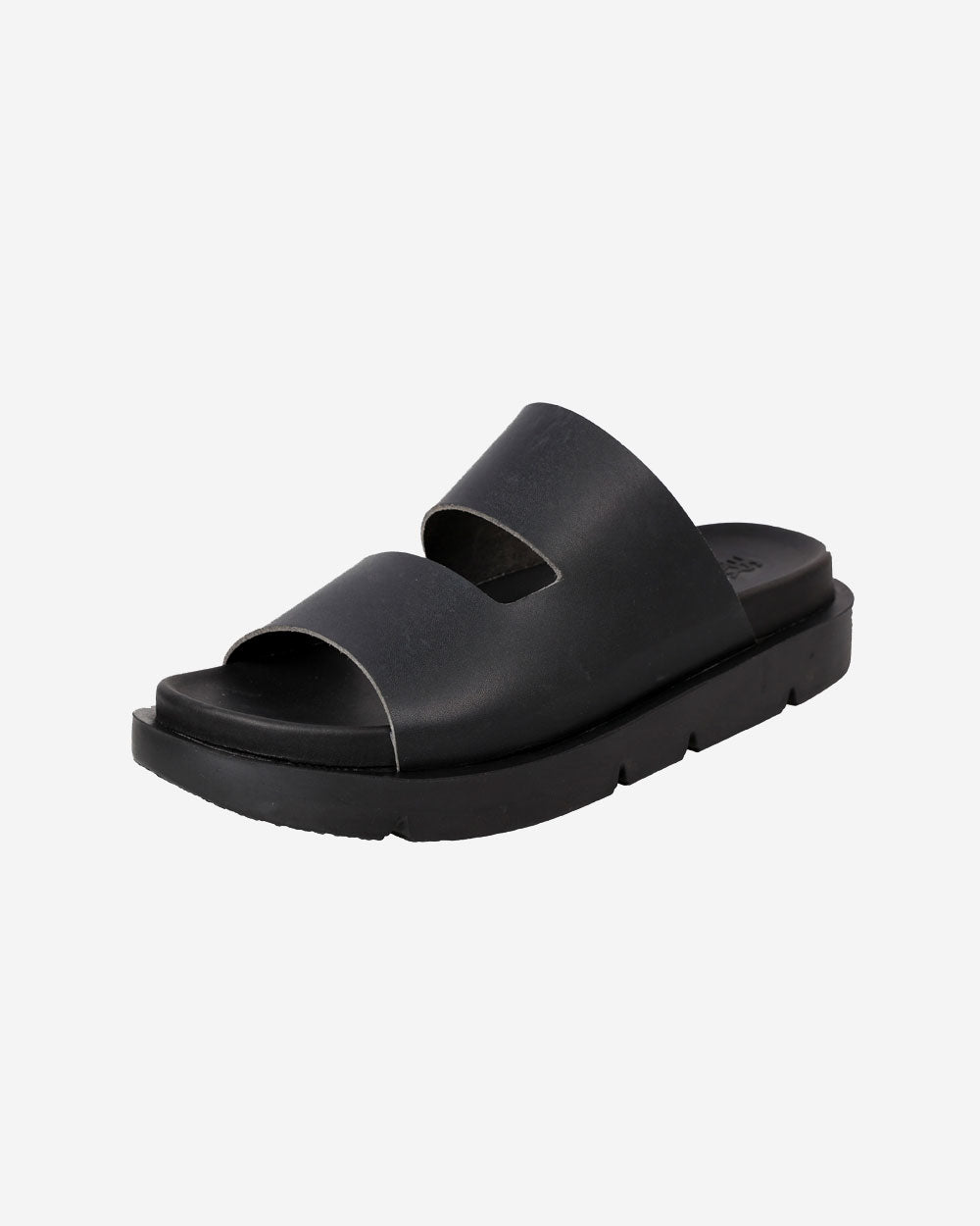 Santorini Slide Leather - Black