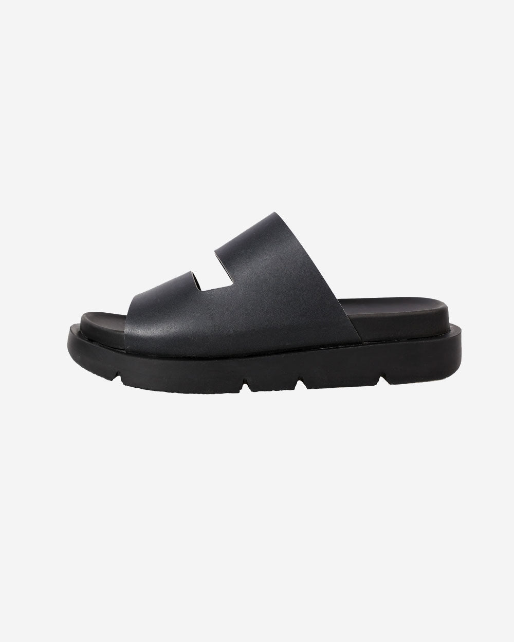 Santorini Slide Leather - Black