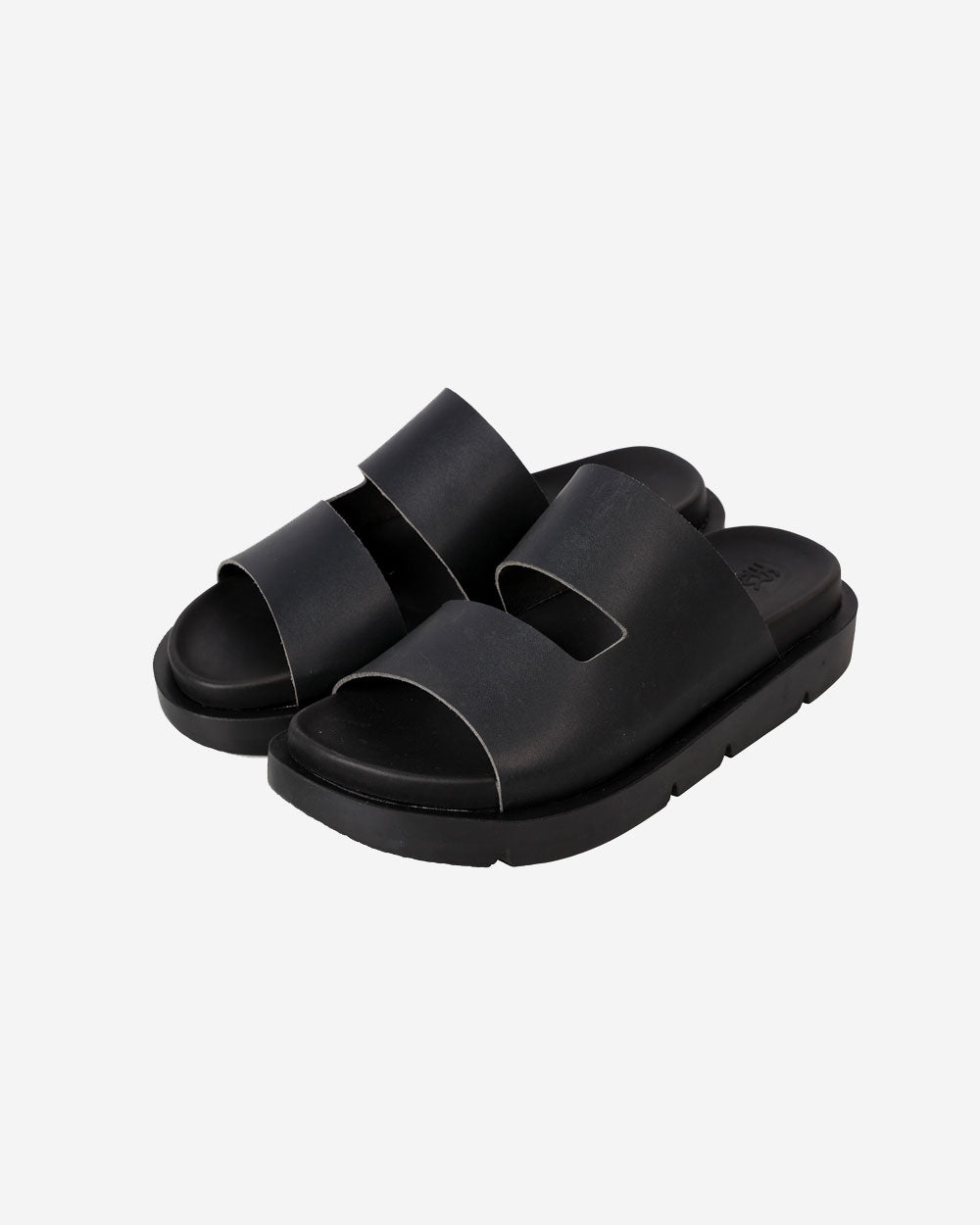 Santorini Slide Leather - Black