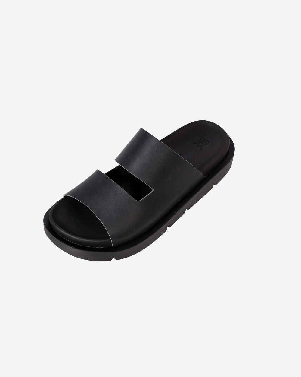 Santorini Slide Leather - Black