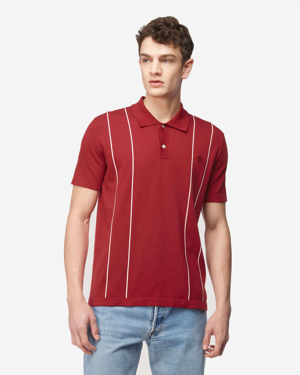 Classic Polo Knit - Ruby Wine