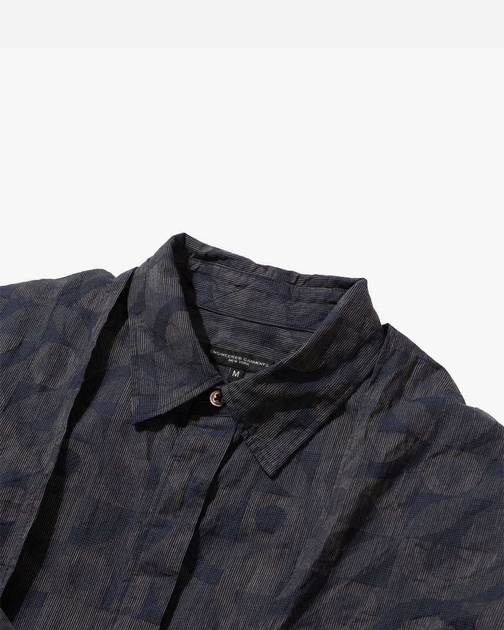 Shawl Shirt - Navy/Grey Cotton Deco Jacquard