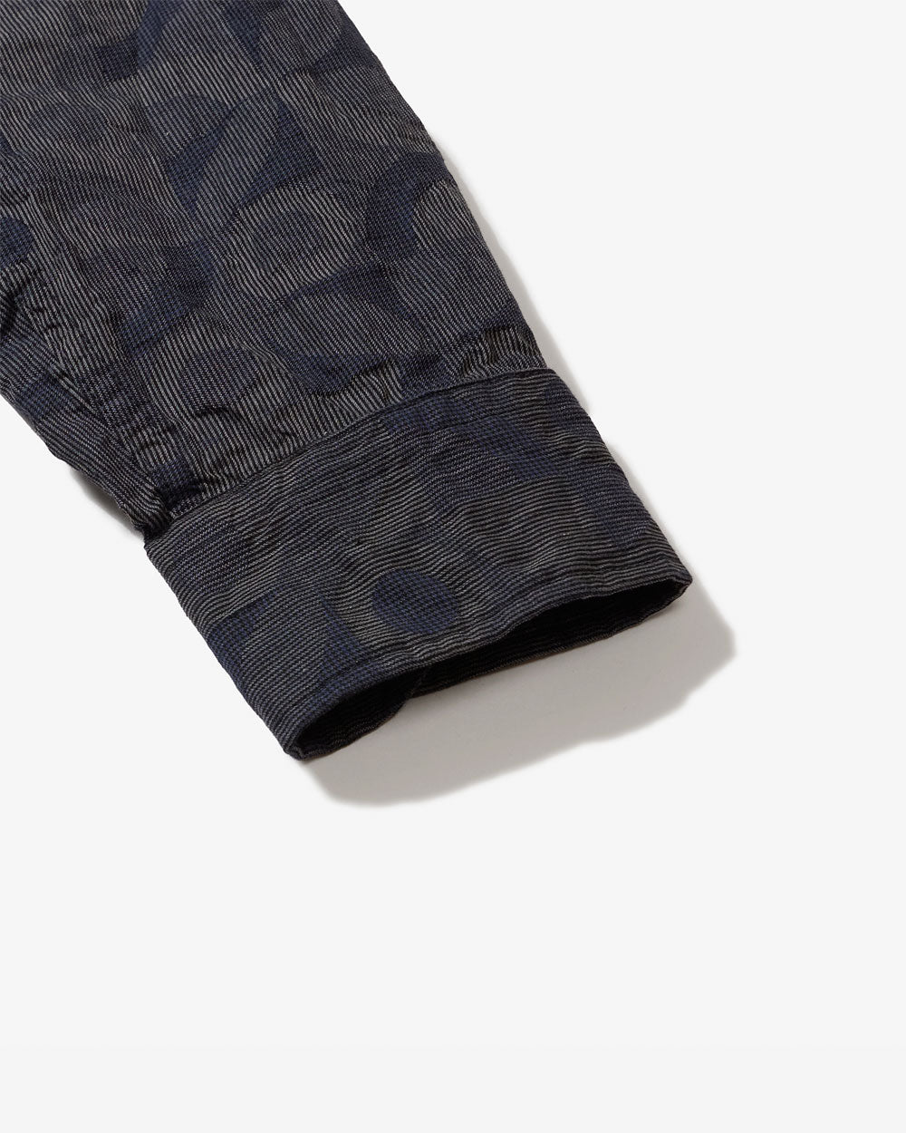 Shawl Shirt - Navy/Grey Cotton Deco Jacquard