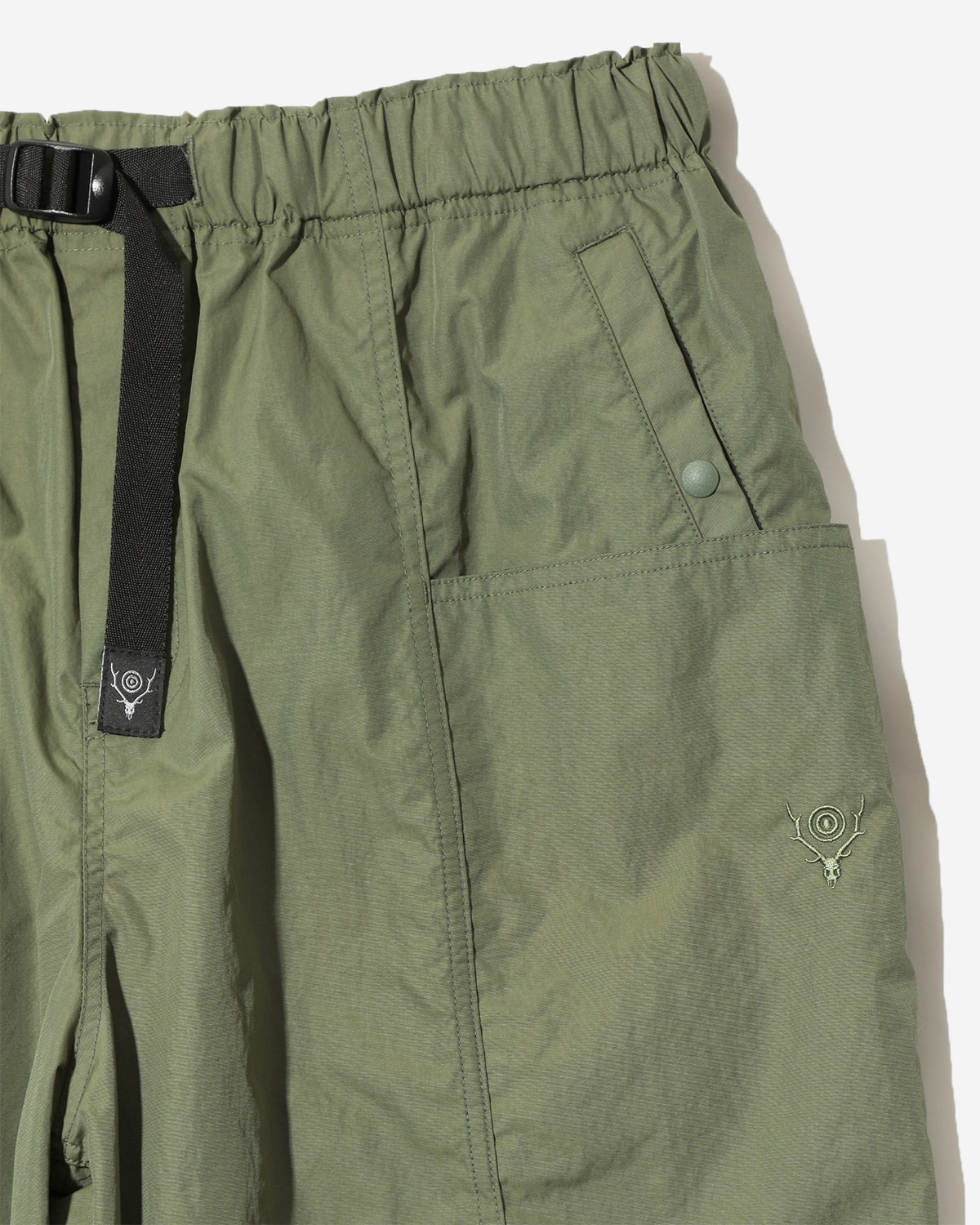 Belted C.S.Pant - Nylon Tussah - Olive