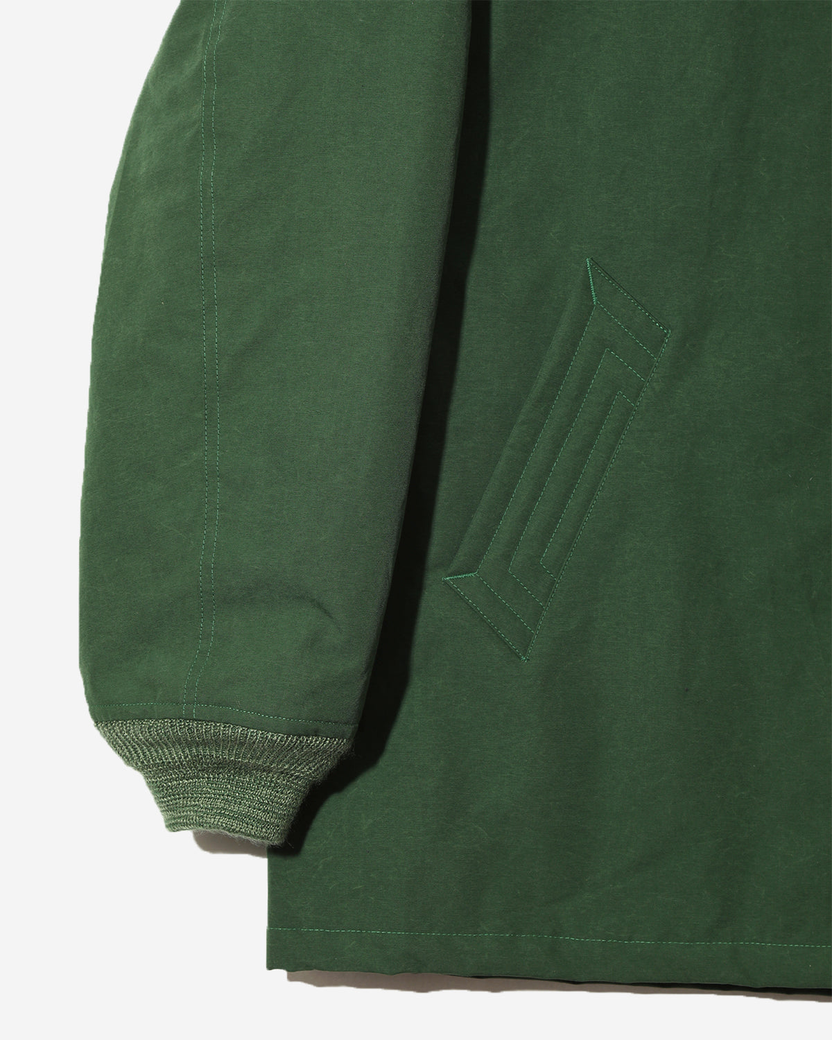 Rib Collar Quilted Coat - C/N Grosgrain - Green