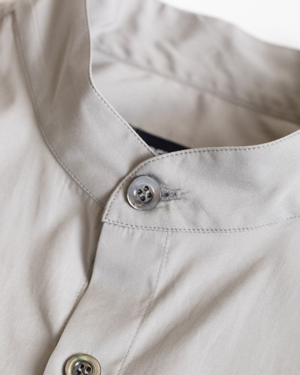 Square - Band Collar Shirt - Greige