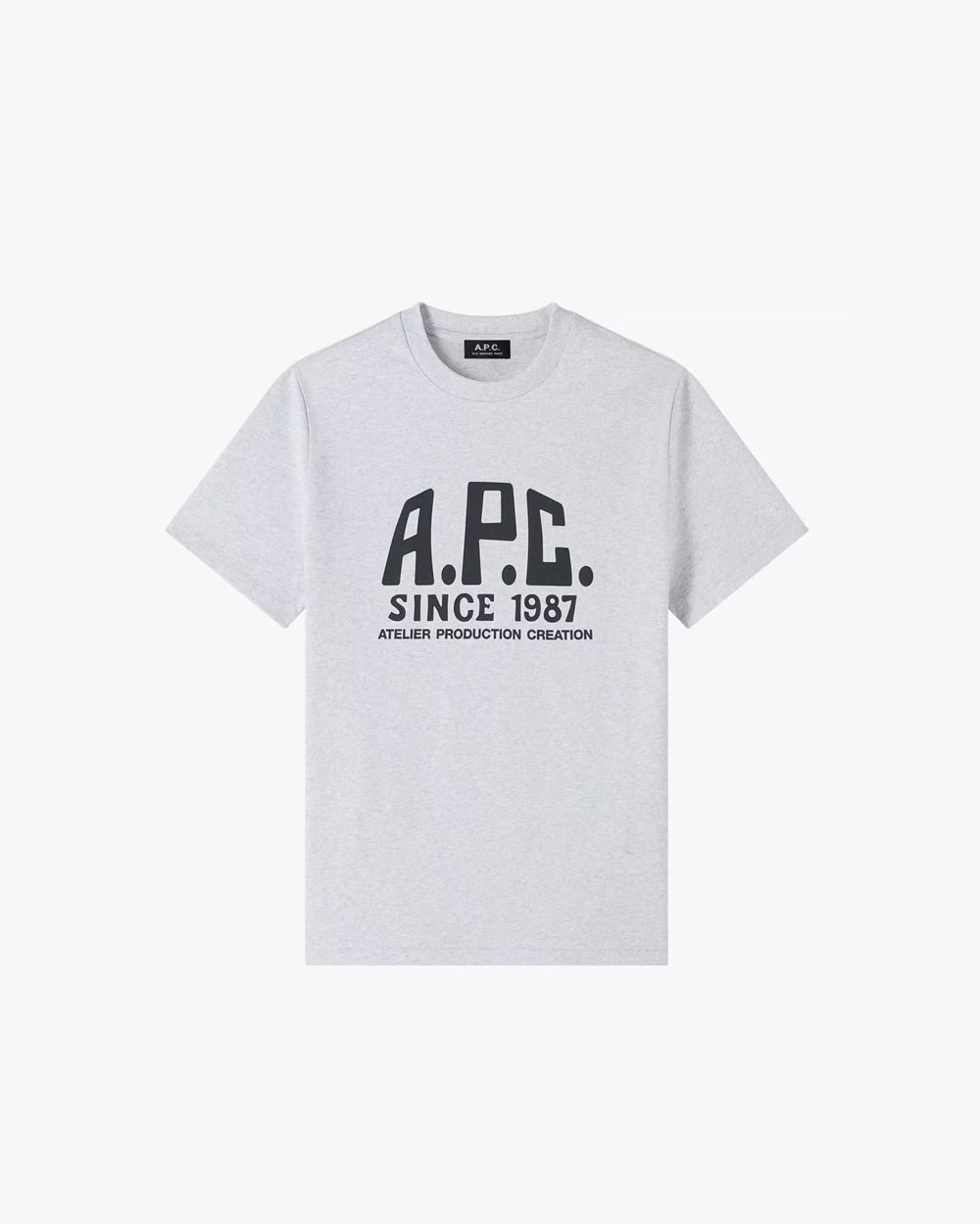 Print Label T-Shirt - Steel Blue Grey