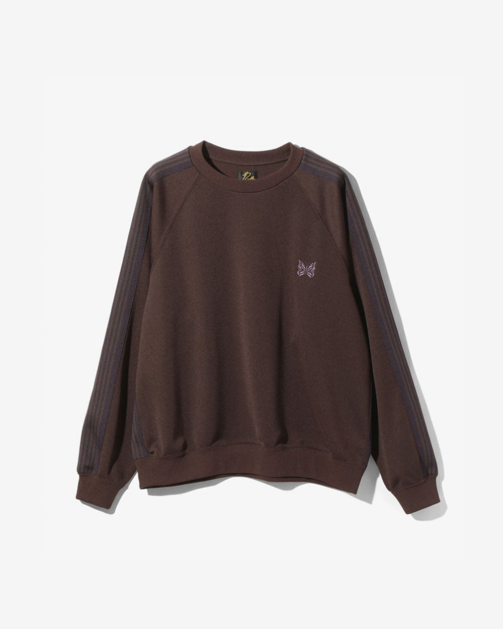 Track Crew Neck Shirt - Poly Smooth - Dark Brown