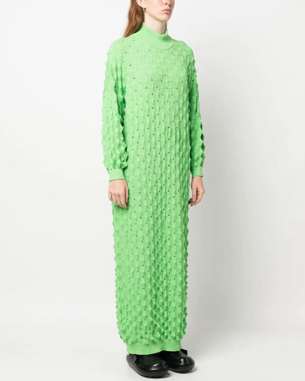 Transparent Spike Knit Dress - Green Spike