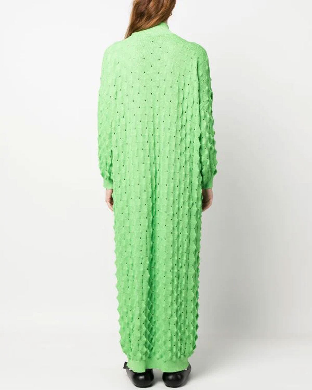 Transparent Spike Knit Dress - Green Spike