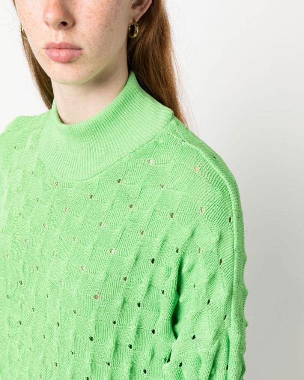 Transparent Spike Knit Dress - Green Spike