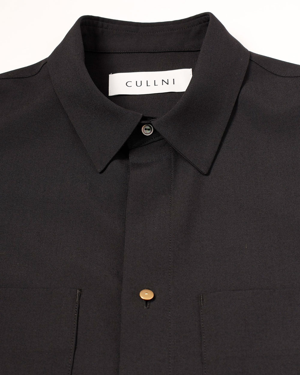 Tropical Twill Square Pocket Shirt - Black