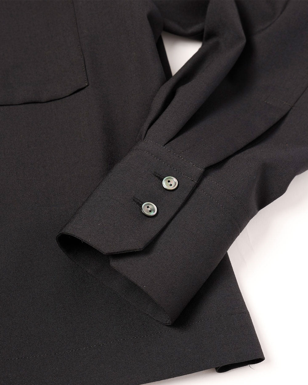 Tropical Twill Square Pocket Shirt - Black