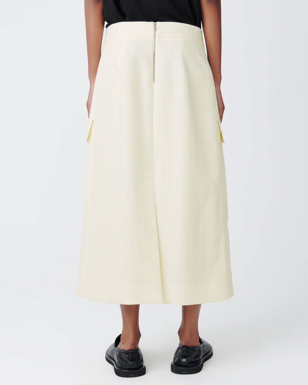 Tyrell - Tailored Patch Pocket Skirt - Parchment