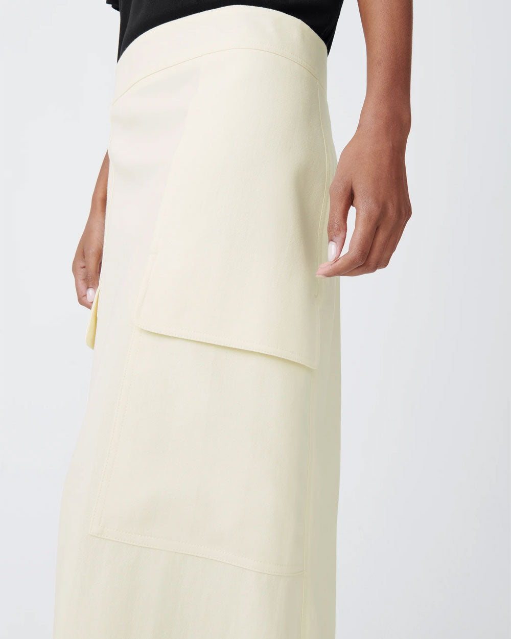 Tyrell - Tailored Patch Pocket Skirt - Parchment