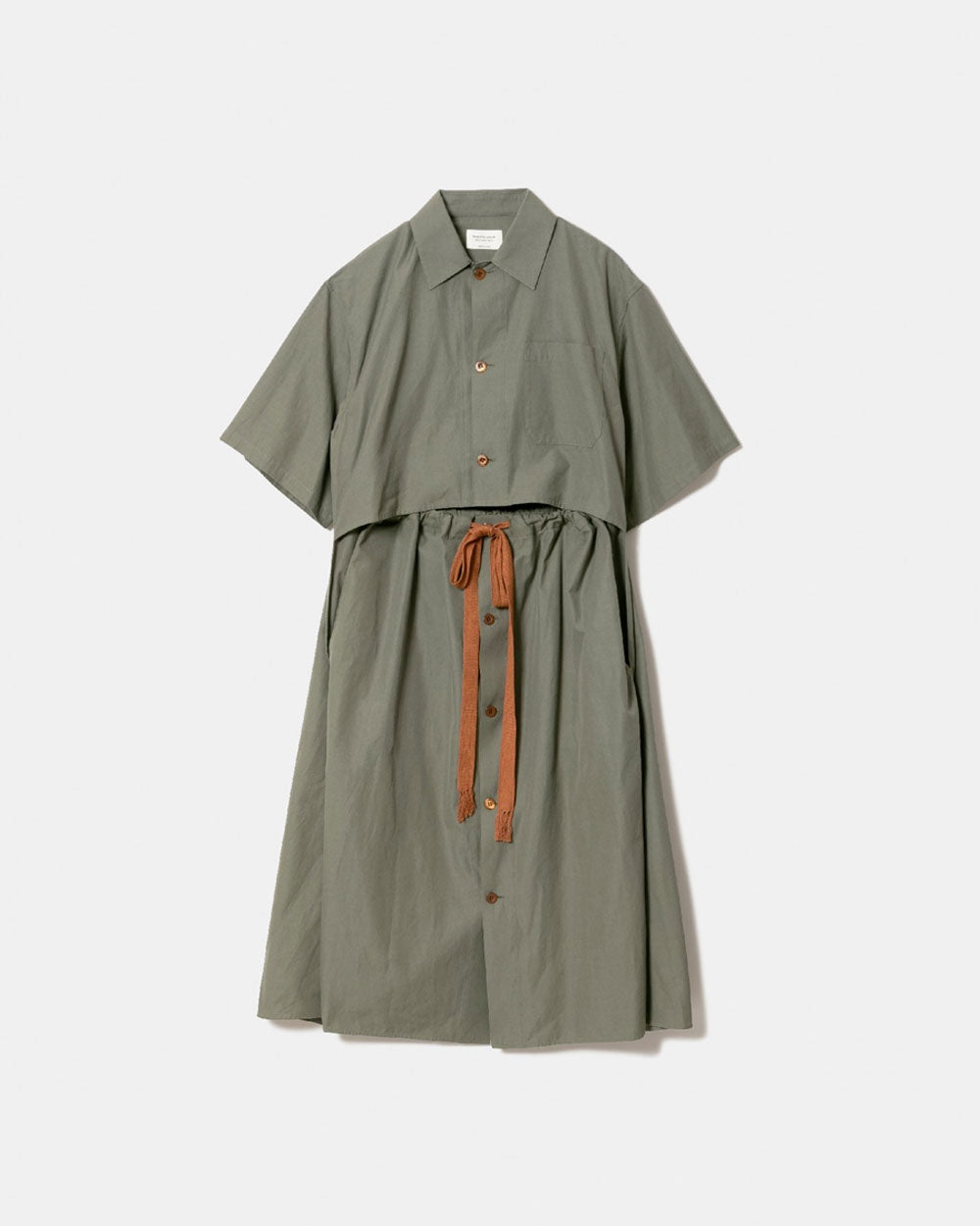 Uniform Poplin Cut Out Front Shirtdress - Dark Olive