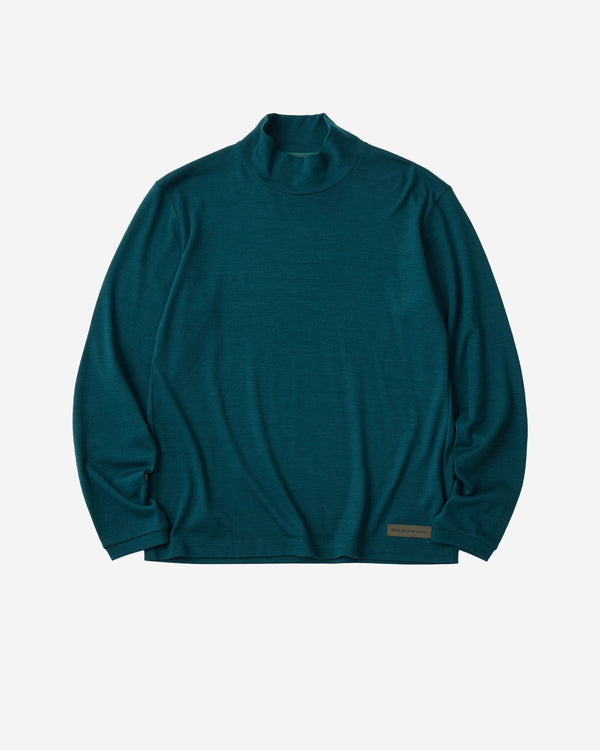 Mock Neck Long Sleeve T-Shirt - Green